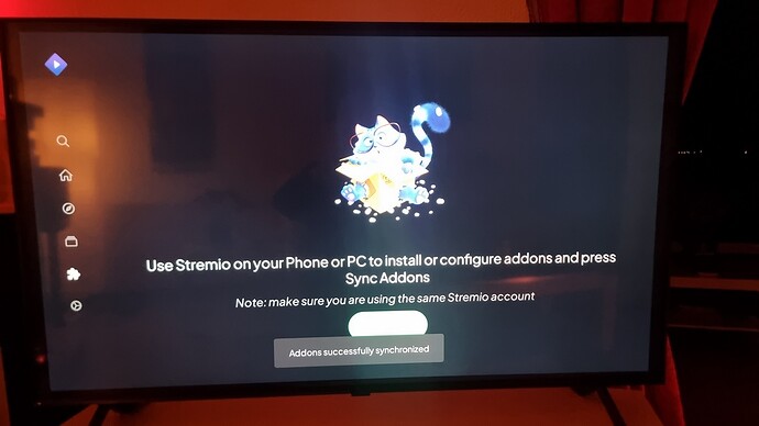 Stremio Firestick Addons after sync