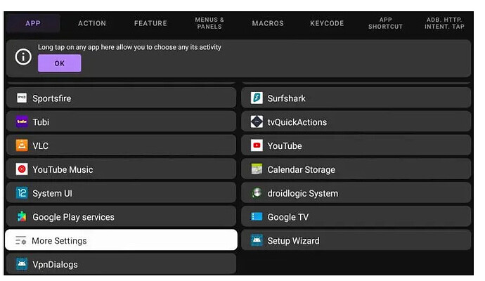 More settings